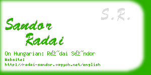 sandor radai business card